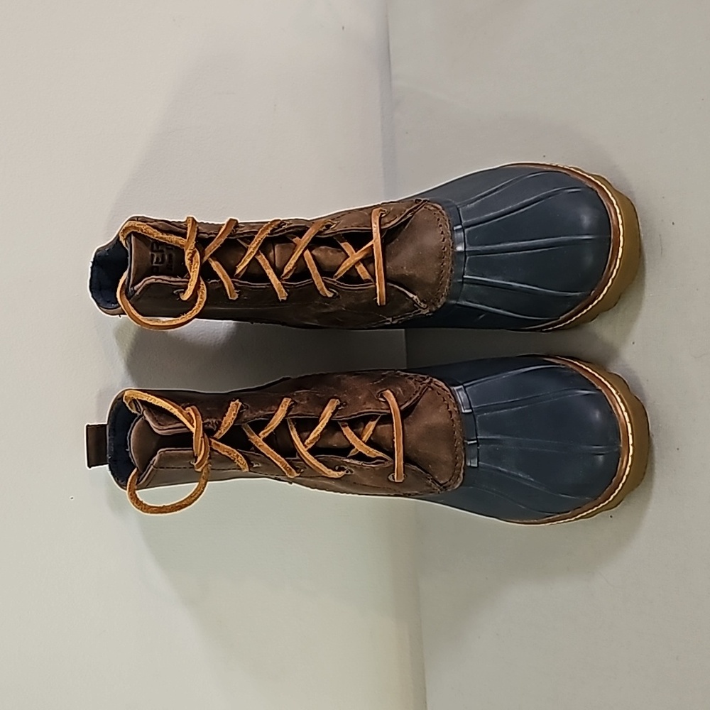 Like New Saltwater Heel Navy Blue Duck Boots Size 8M - Picture 3 of 8